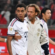 Bayern Munich's Jamal Musiala collapsed against RB Leipzig