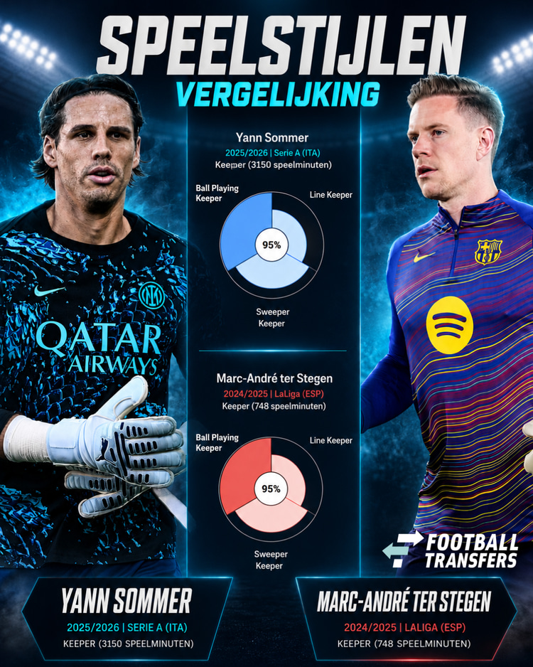 De speelstijlen van Yann Sommer en Marc-André ter Stegen.