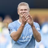 Manchester City v Sunderland - Premier League 2026 27 Erling Haaland 9 of Manchester City F.C. salutes the fans at full time during the Premier League match between Manchester City and Sunderland at the Etihad Stadium in Manchester, on September 20,...