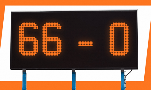 66-0, scoreline