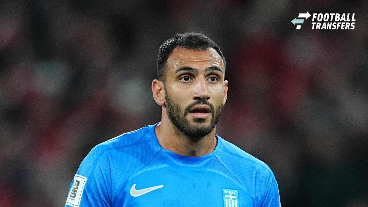October 12 2025: Vangelis Pavlidis of Greece looks on during a World Cup Qualification game, Denmark v Greece, at Parken, Copenhagen, Denmark. Kim Price CSM Copenhagen Denmark - ZUMAc04_ 20251012_zma_c04_554 Copyright: xUlrikxPedersenx