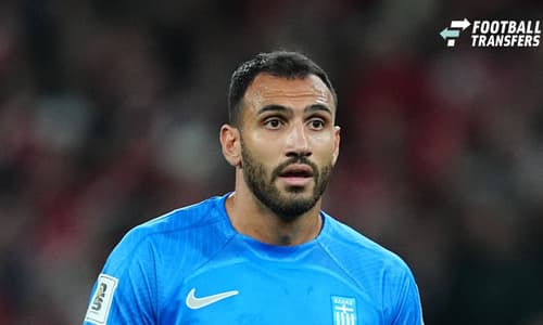 October 12 2025: Vangelis Pavlidis of Greece looks on during a World Cup Qualification game, Denmark v Greece, at Parken, Copenhagen, Denmark. Kim Price CSM Copenhagen Denmark - ZUMAc04_ 20251012_zma_c04_554 Copyright: xUlrikxPedersenx