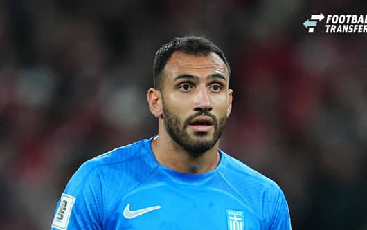 October 12 2025: Vangelis Pavlidis of Greece looks on during a World Cup Qualification game, Denmark v Greece, at Parken, Copenhagen, Denmark. Kim Price CSM Copenhagen Denmark - ZUMAc04_ 20251012_zma_c04_554 Copyright: xUlrikxPedersenx