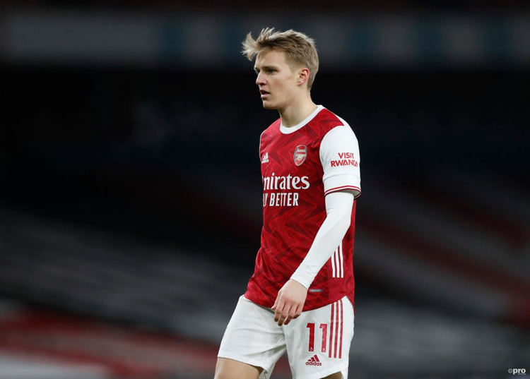 Martin Odegaard made his Arsenal debut against Man Utd