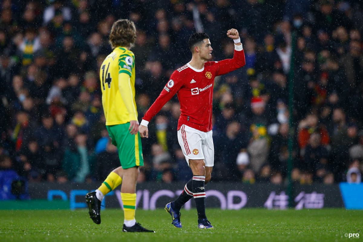 Cristiano Ronaldo celebrates scoring Man Utd's Premier League winner in Norwich