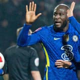 Romelu Lukaku and Timo Werner celebrating a rare goal for Chelsea.