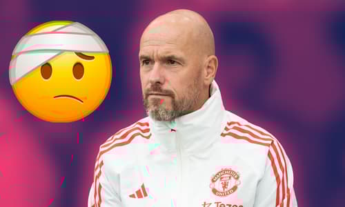 Man Utd manager Erik ten Hag contemplates an injury