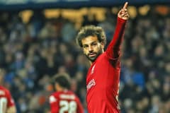 Mo Salah after his hat-trick against Rangers.