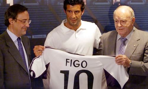 Luis Figo signs for Real Madrid from Barcelona