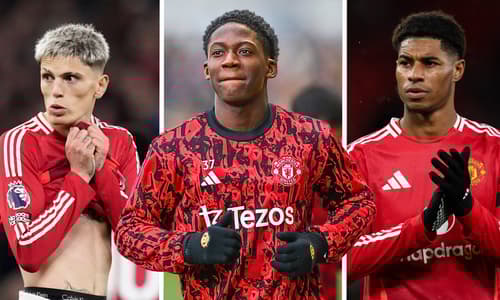 Alejandro Garnacho, Kobbie Mainoo, Marcus Rashford, Man Utd, 2024/25