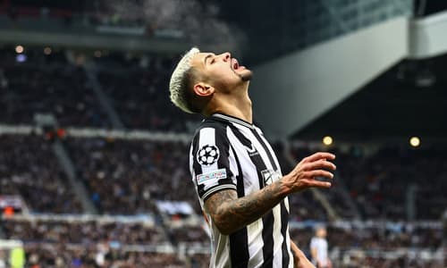 Bruno Guimaraes reacts as Newcastle lose to Milan in the Champions League