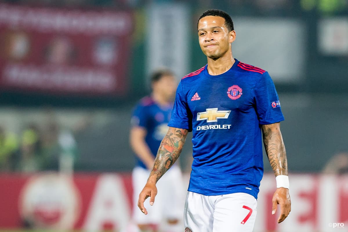 Memphis Depay in a match for Man Utd against Feyenoord in 2016