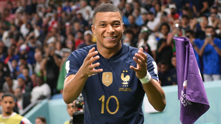 Mbappe scored one and made one versus Australia