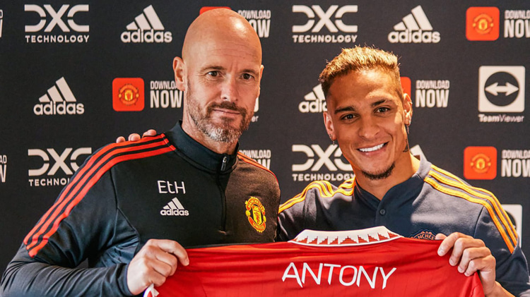 Antony was in 21 duels voor Manchester United goed voor 5 treffers en 1 assist