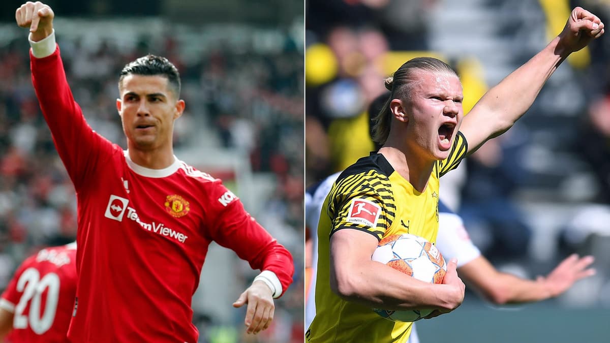 Ronaldo and Haaland in action for Man United and Dortmund respectively