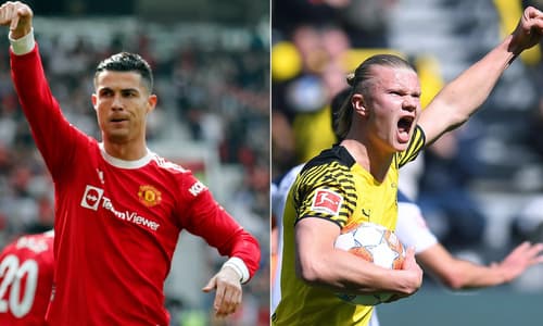 Ronaldo and Haaland in action for Man United and Dortmund respectively