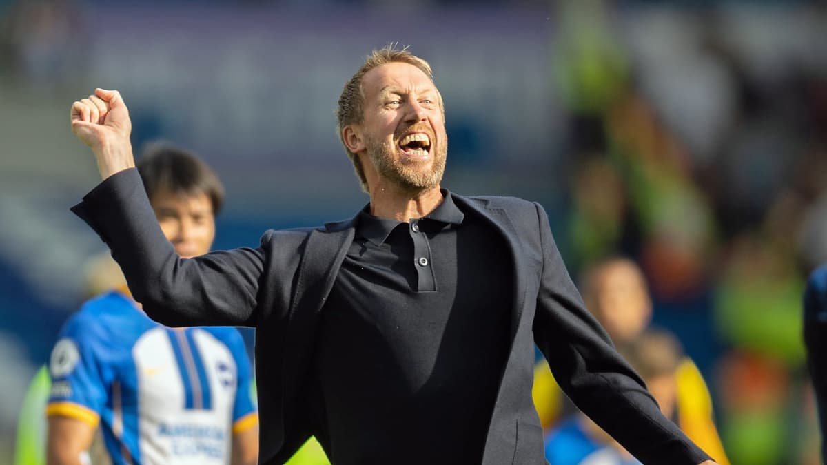 Graham Potter on the touchline with Brighton.