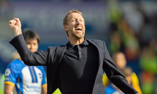 Graham Potter on the touchline with Brighton.