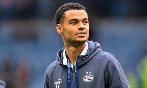 Cody Gakpo prior to PSV's Champions League match with Rangers