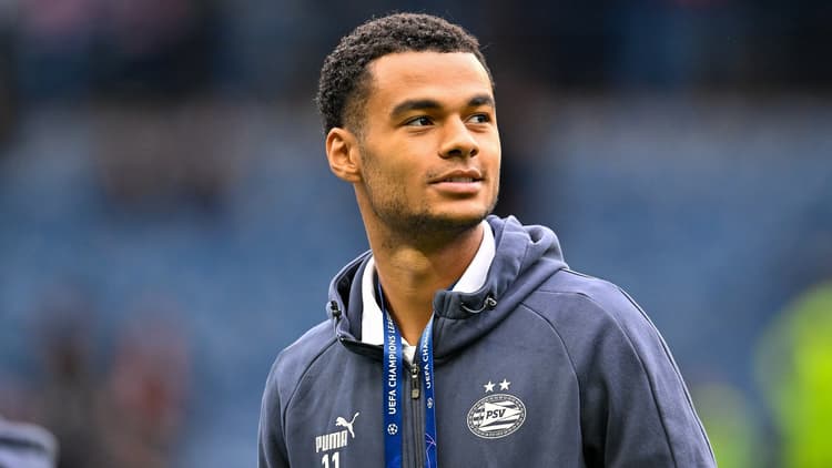 Cody Gakpo prior to PSV's Champions League match with Rangers