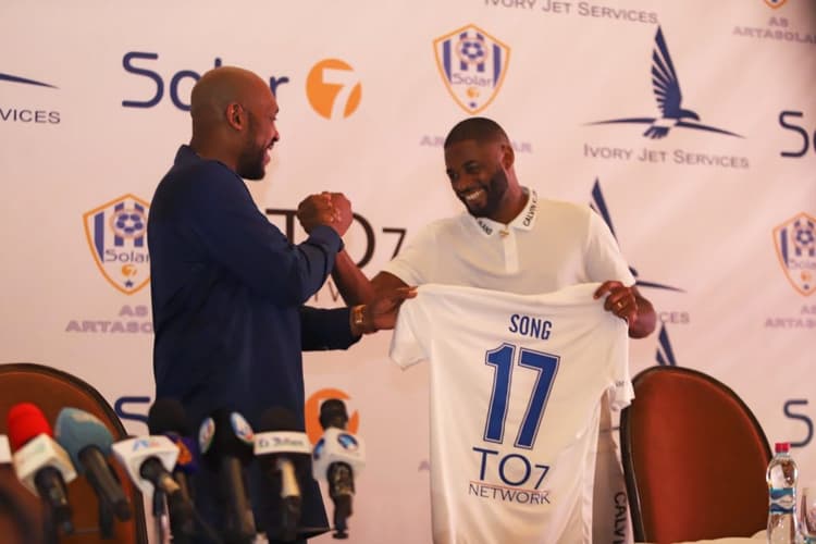 Alex Song at his AS Arta Solar 7 presentation