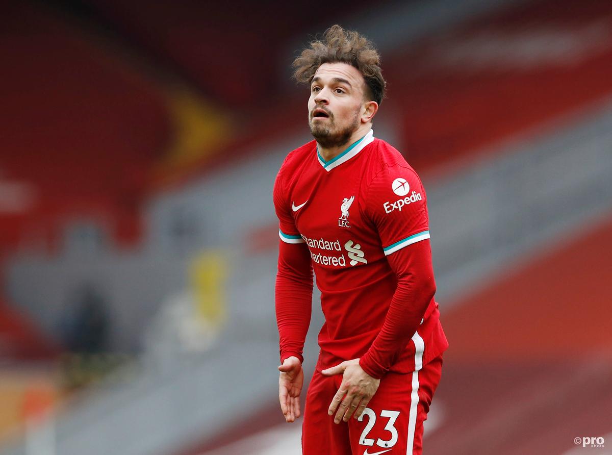 Xherdan Shaqiri playing for Liverpool