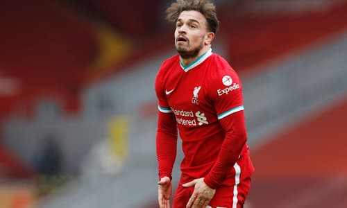 Xherdan Shaqiri playing for Liverpool