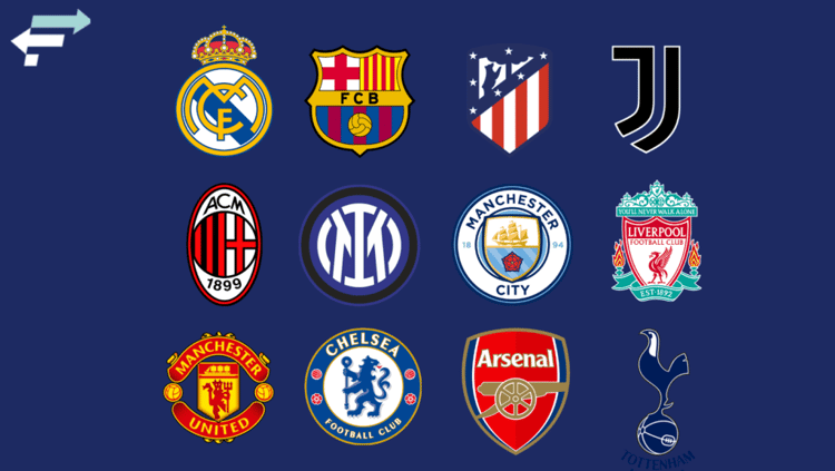 The 12 founding members of the European Super League