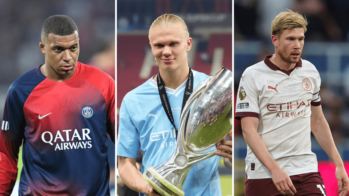 Kylian Mbappe, Erling Haaland, Kevin de Bruyne