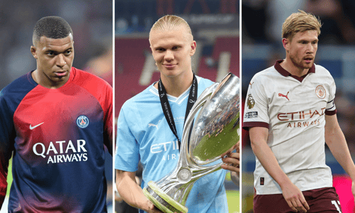Kylian Mbappe, Erling Haaland, Kevin de Bruyne