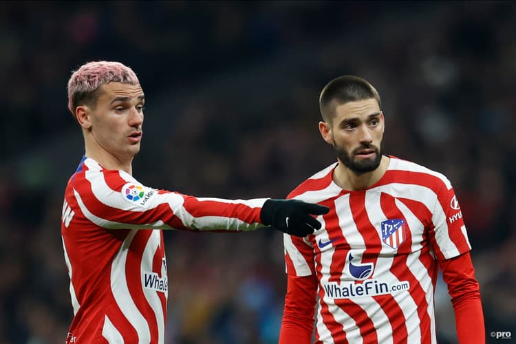 Yannick Carrasco (right) and former Barcelona man Antoine Griezmann