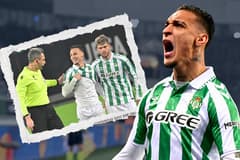 Antony celebrates scoring against Genk in the Conference League for Real Betis