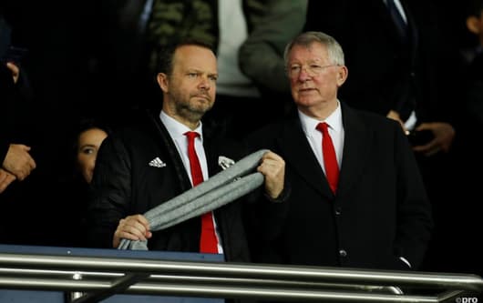 Man Utd chief executive Ed Woodward with Sir Alex Ferguson