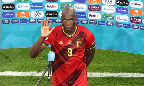 Romelu Lukaku interviewed after Belgium v Russia at Euro 2020
