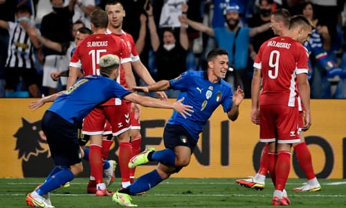 Giacomo Raspadori, Italy v Lithuania, World Cup qualifier, 2021