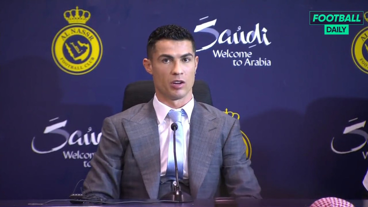 Cristiano Ronaldo at his Al-Nassr presentation
