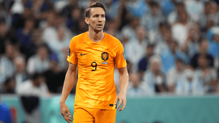 Luuk de Jong in het tenue van het Nederlands elftal.