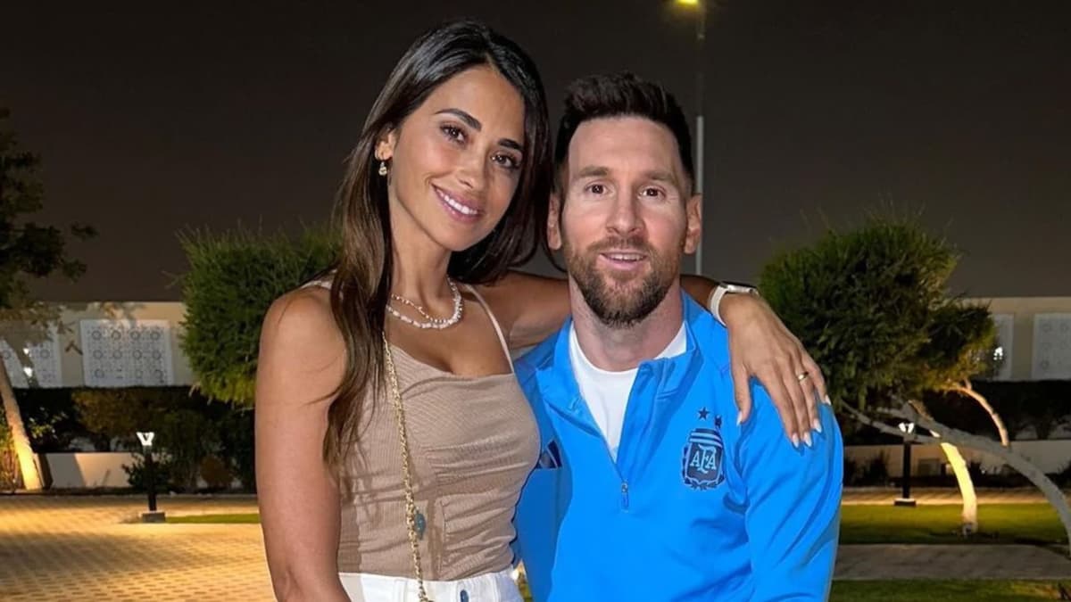 Lionel Messi with partner Antonella Roccuzzo