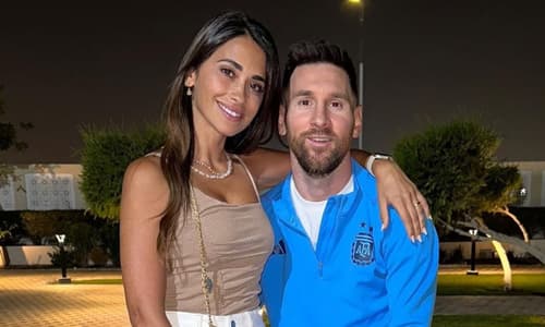 Lionel Messi with partner Antonella Roccuzzo