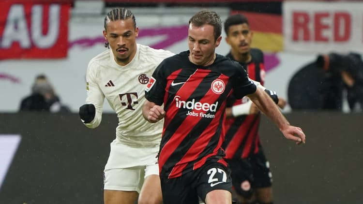Mario Gotze in action for Frankfurt vs Bayern