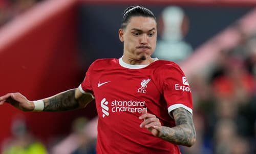 Darwin Nunez in action for Liverpool against Union SG