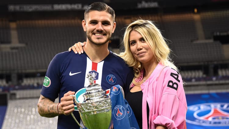 Mauro Icardi met zijn vrouw Wanda Nara