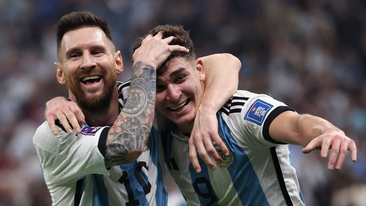 Lionel Messi and Julian Alvarez