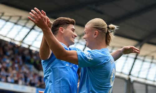 Julian Alvarez, Erling Haaland, Man City, 2023/24