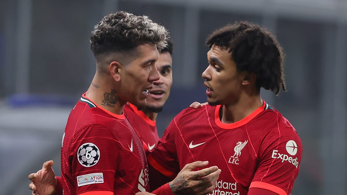 Roberto Firmino and Trent Alexander-Arnold.