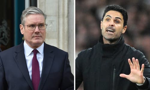 Keir Starmer and Mikel Arteta.