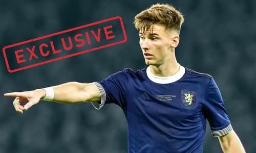 Arsenal's Kieran Tierney playing for Scotland, 2023