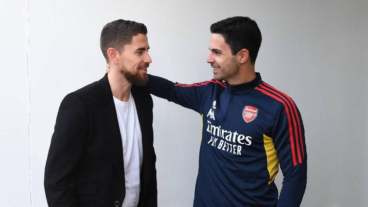 Jorginho and Mikel Arteta