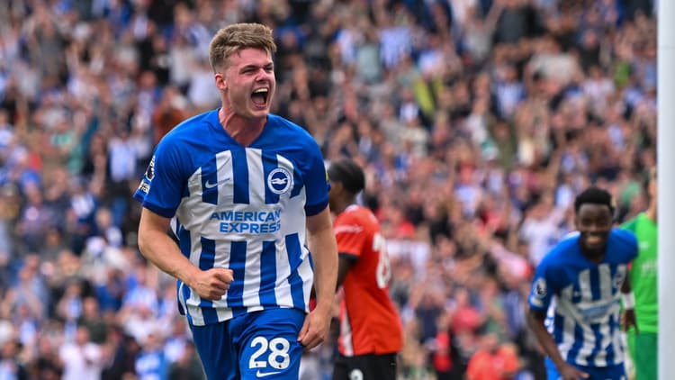 Ferguson celebrates after netting for Brighton