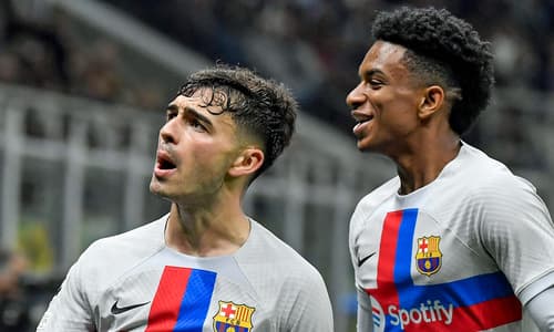 Barcelona youngsters Pedri and Alex Balde.